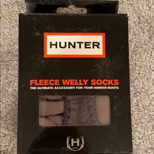 Hunter Kids Cable Cuff Wells Socks Charcoal
